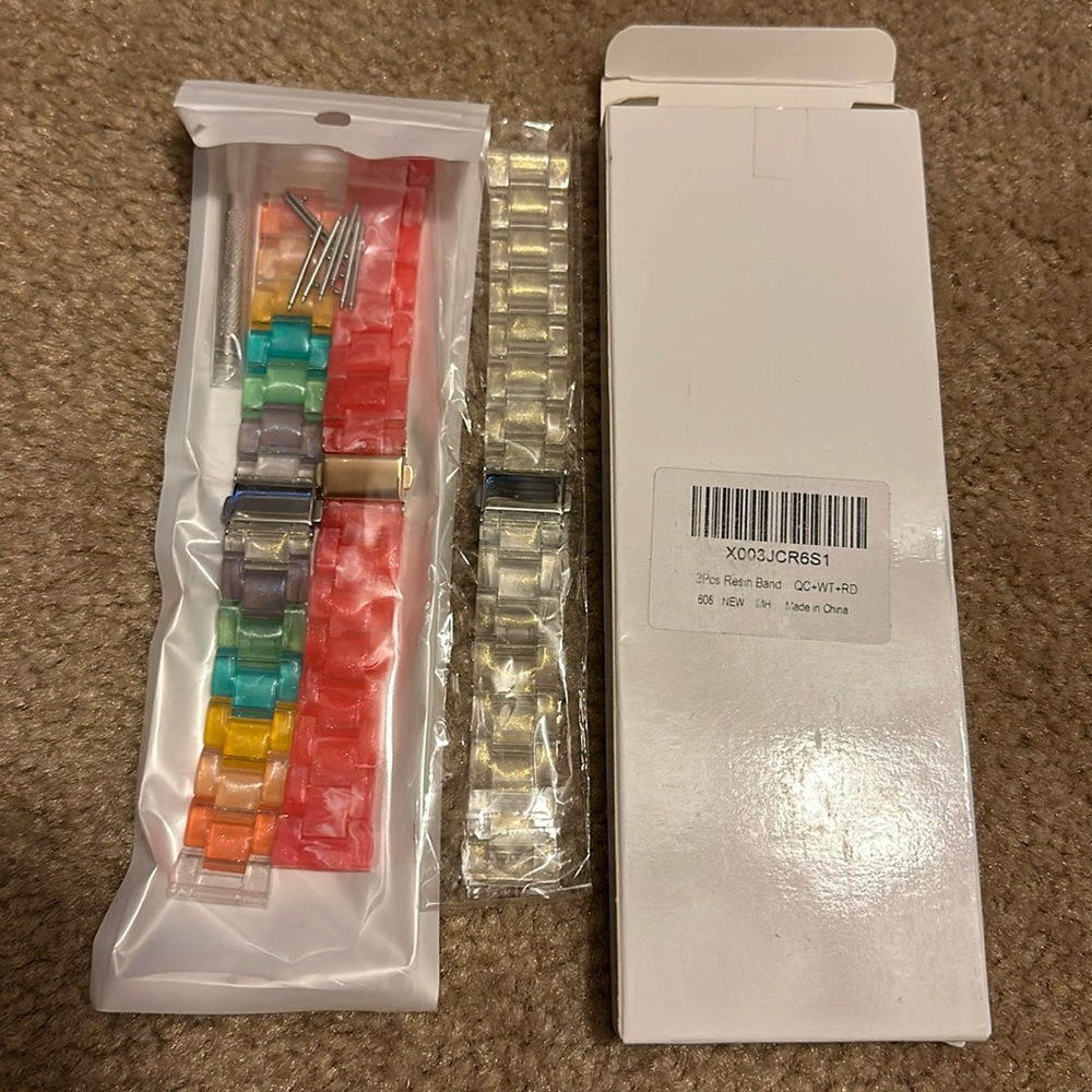 3 pieces resin watch bands